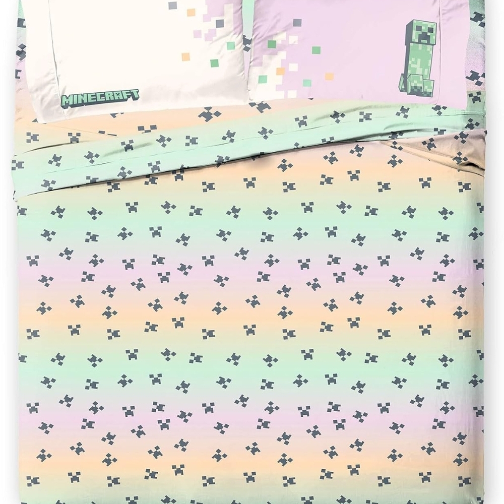 Minecraft Creeper Pastel Bedding Set